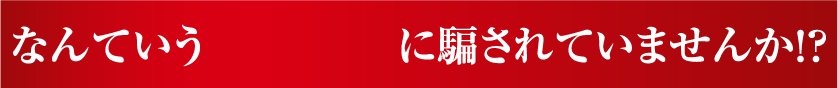 なんていう嘘に騙されていませんか？